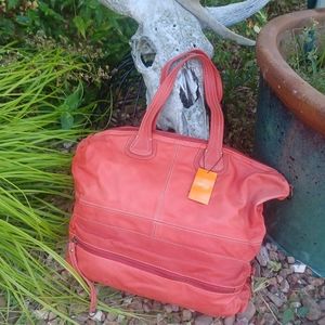 LATICO RED LEATHER HOBO BAG NWT LARGE